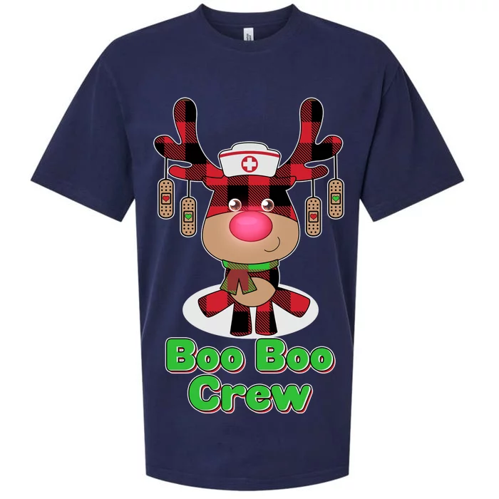 Christmas Boo Boo Crew Reindeer Nurse Sueded Cloud Jersey T-Shirt