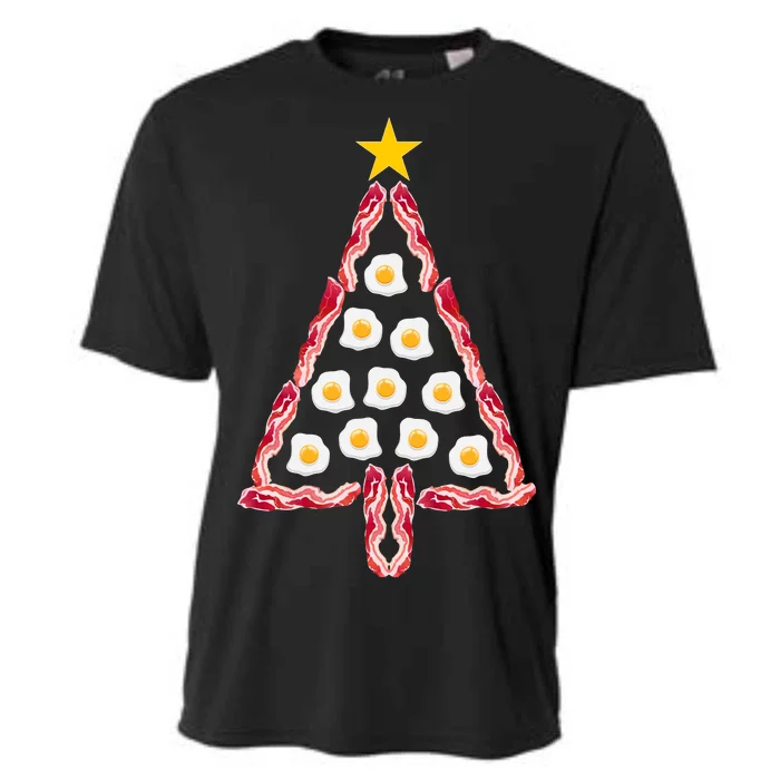 Christmas Breakfast Tree Bacon And Eggs Cooling Performance Crew T-Shirt