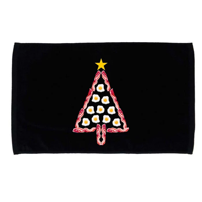 Christmas Breakfast Tree Bacon And Eggs Microfiber Hand Towel