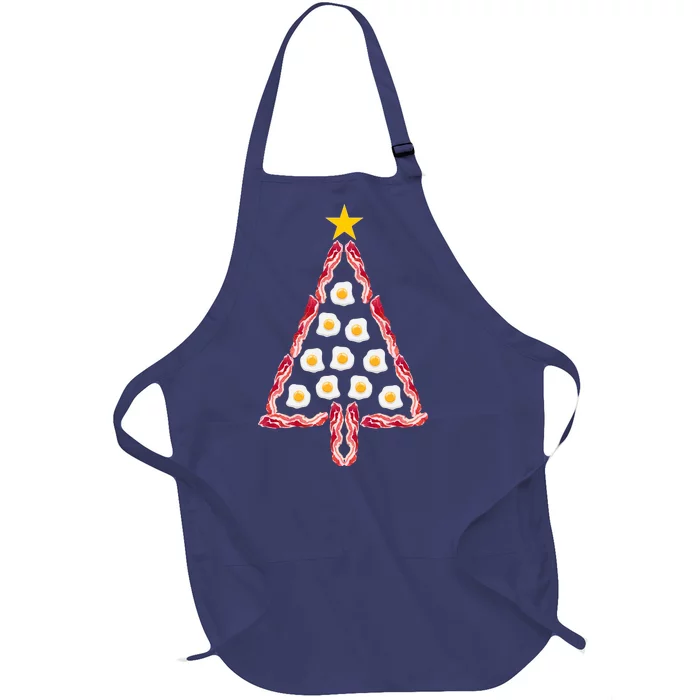 Christmas Breakfast Tree Bacon And Eggs Full-Length Apron With Pocket