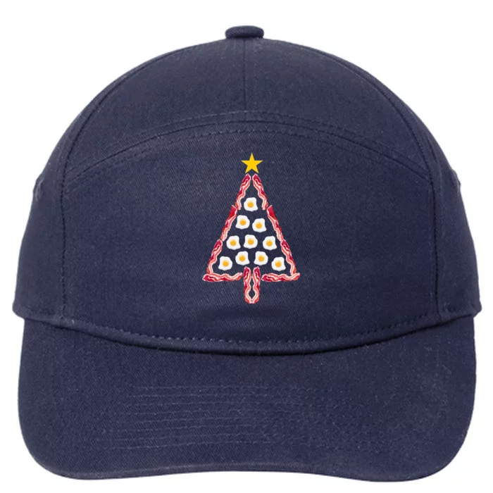 Christmas Breakfast Tree Bacon And Eggs 7-Panel Snapback Hat