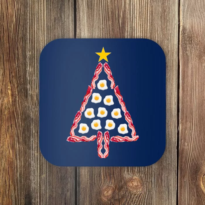 Christmas Breakfast Tree Bacon And Eggs Coaster