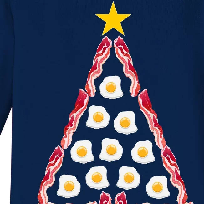 Christmas Breakfast Tree Bacon And Eggs Baby Long Sleeve Bodysuit