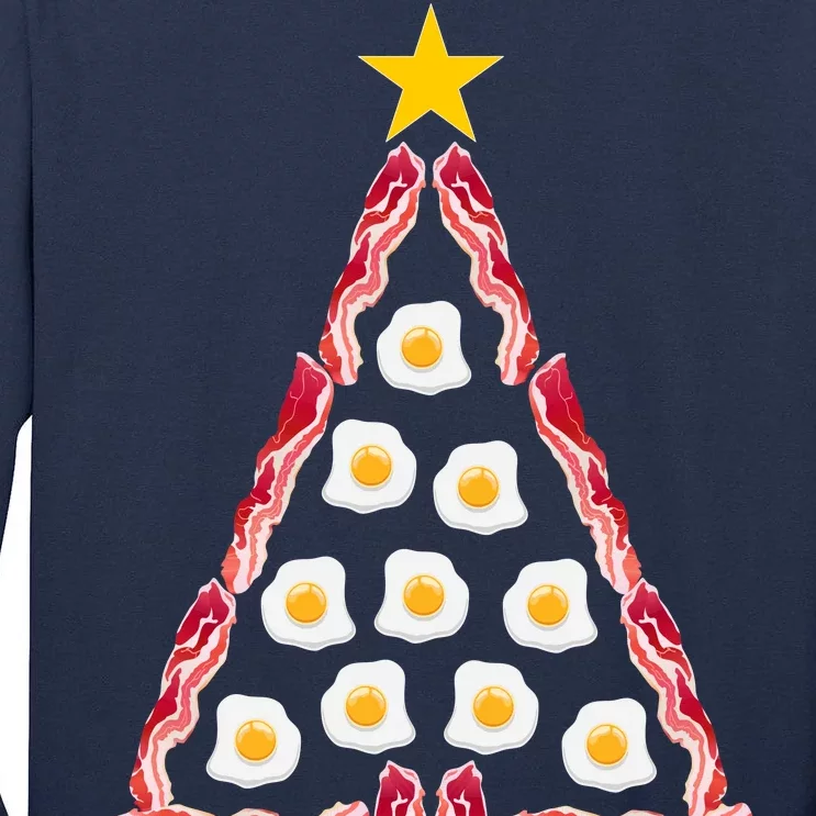 Christmas Breakfast Tree Bacon And Eggs Tall Long Sleeve T-Shirt