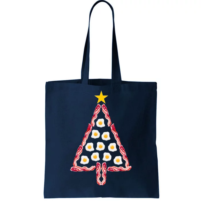 Christmas Breakfast Tree Bacon And Eggs Tote Bag