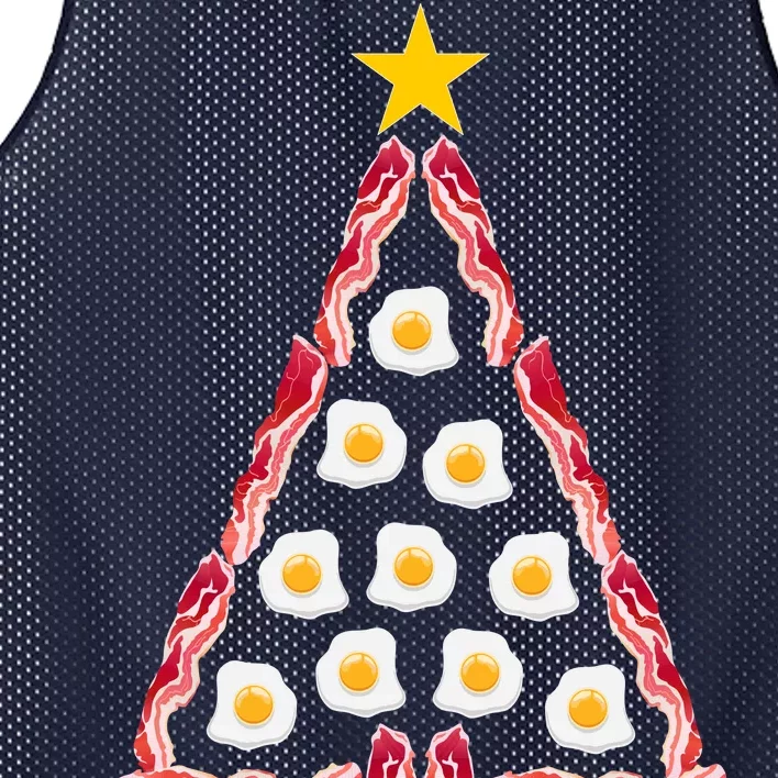 Christmas Breakfast Tree Bacon And Eggs Mesh Reversible Basketball Jersey Tank