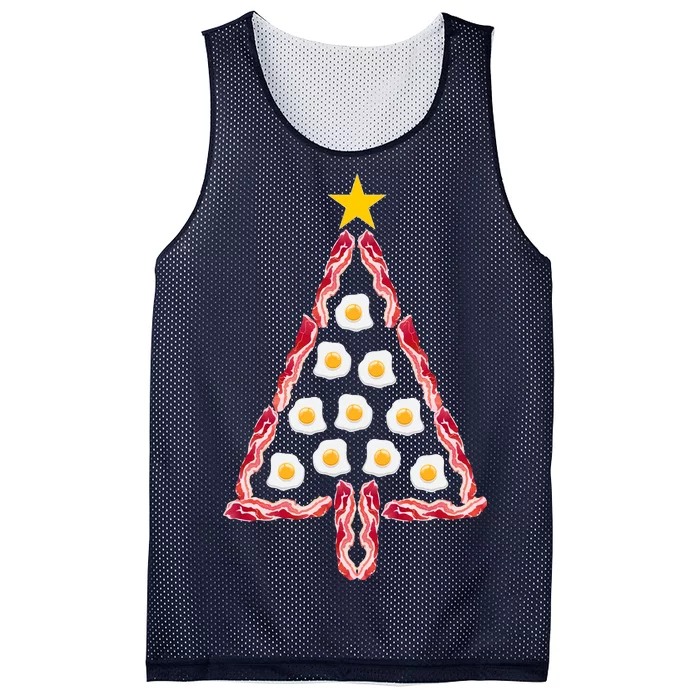 Christmas Breakfast Tree Bacon And Eggs Mesh Reversible Basketball Jersey Tank