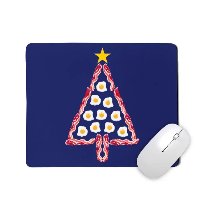 Christmas Breakfast Tree Bacon And Eggs Mousepad