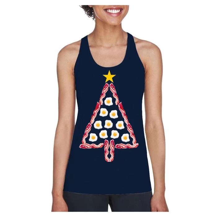 Christmas Breakfast Tree Bacon And Eggs Women's Racerback Tank