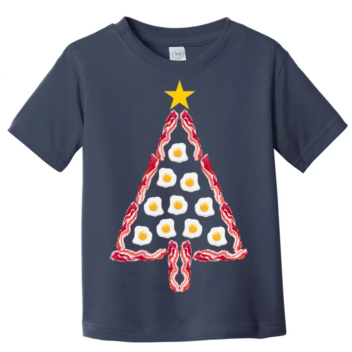 Christmas Breakfast Tree Bacon And Eggs Toddler T-Shirt