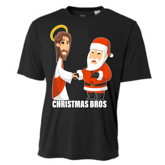 Christmas Bros Jesus And Santa Cooling Performance Crew T-Shirt