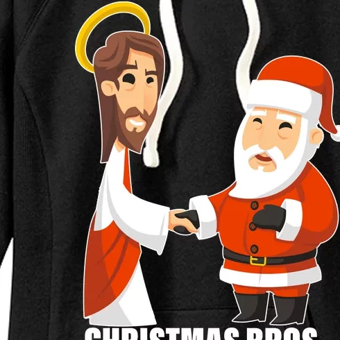 Christmas Bros Jesus And Santa Women's Fleece Hoodie