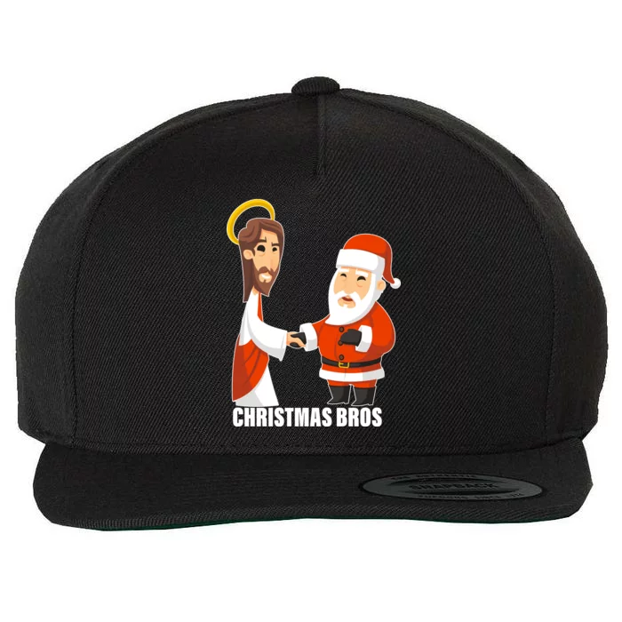 Christmas Bros Jesus And Santa Wool Snapback Cap