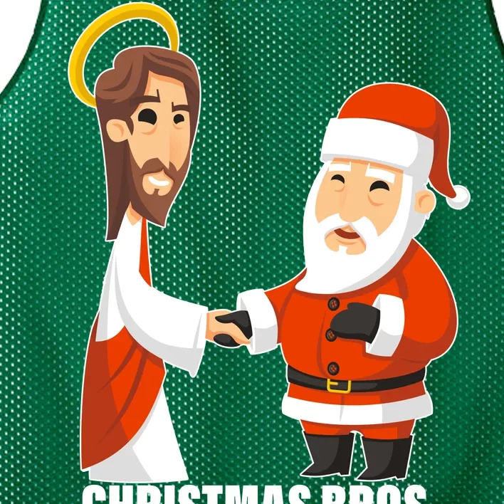 Christmas Bros Jesus And Santa Mesh Reversible Basketball Jersey Tank