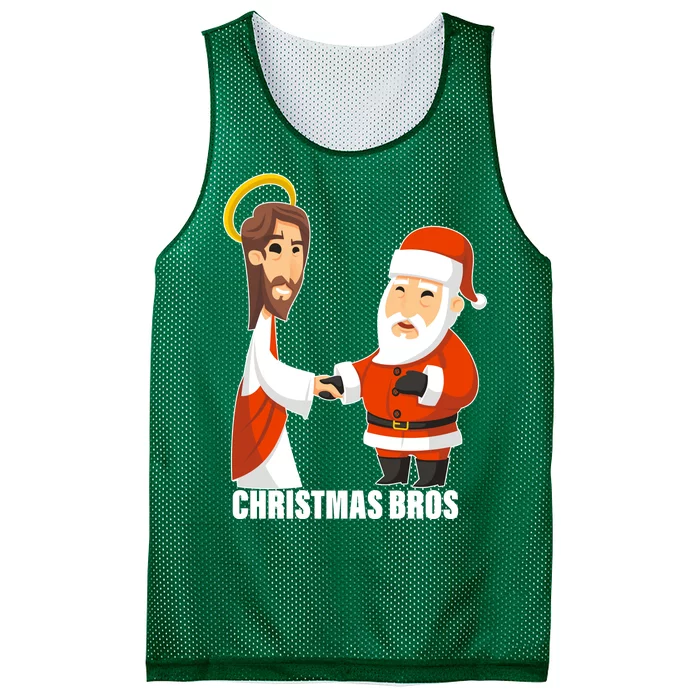 Christmas Bros Jesus And Santa Mesh Reversible Basketball Jersey Tank