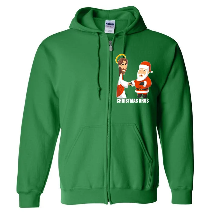 Christmas Bros Jesus And Santa Full Zip Hoodie