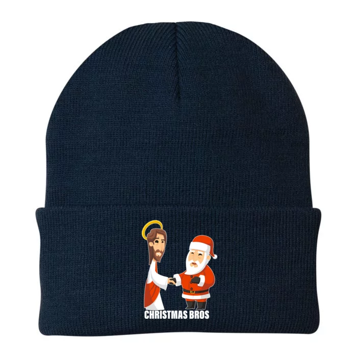 Christmas Bros Jesus And Santa Knit Cap Winter Beanie