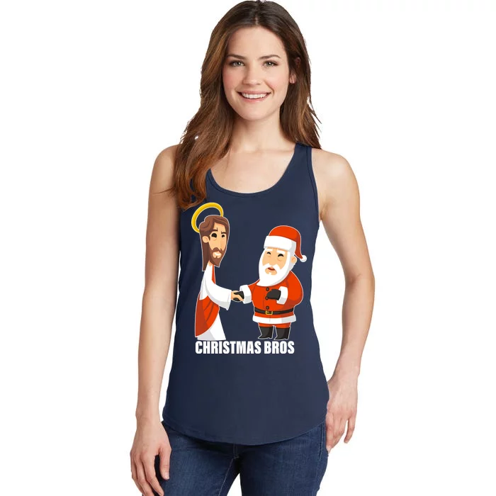 Christmas Bros Jesus And Santa Ladies Essential Tank