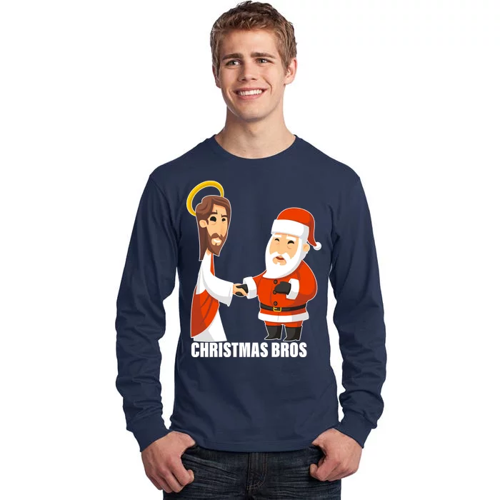 Christmas Bros Jesus And Santa Tall Long Sleeve T-Shirt