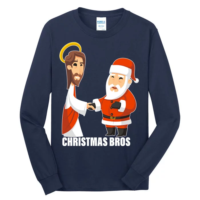 Christmas Bros Jesus And Santa Tall Long Sleeve T-Shirt