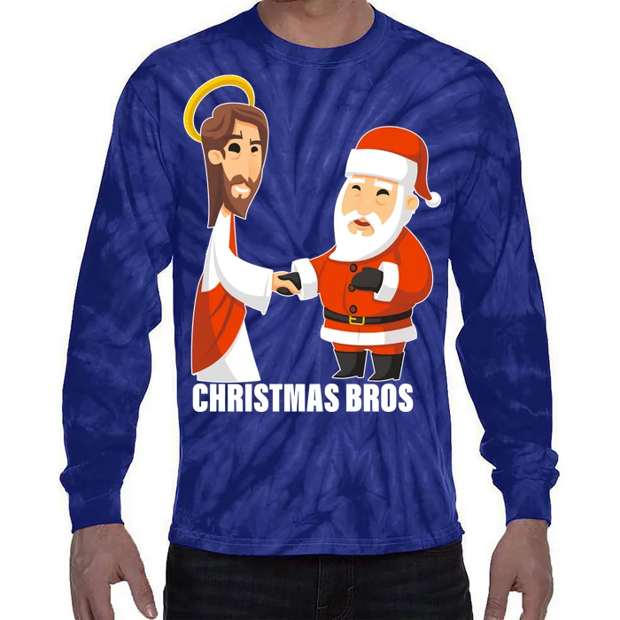 Christmas Bros Jesus And Santa Tie-Dye Long Sleeve Shirt