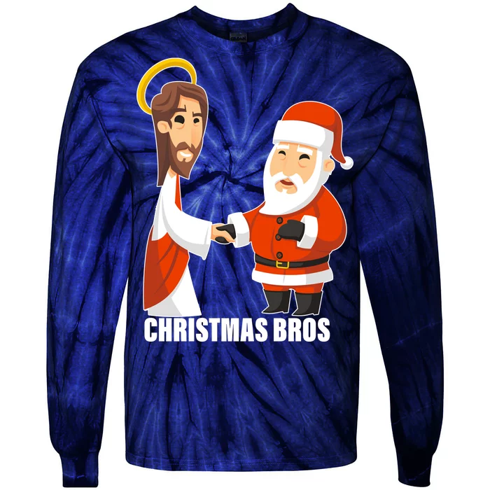 Christmas Bros Jesus And Santa Tie-Dye Long Sleeve Shirt