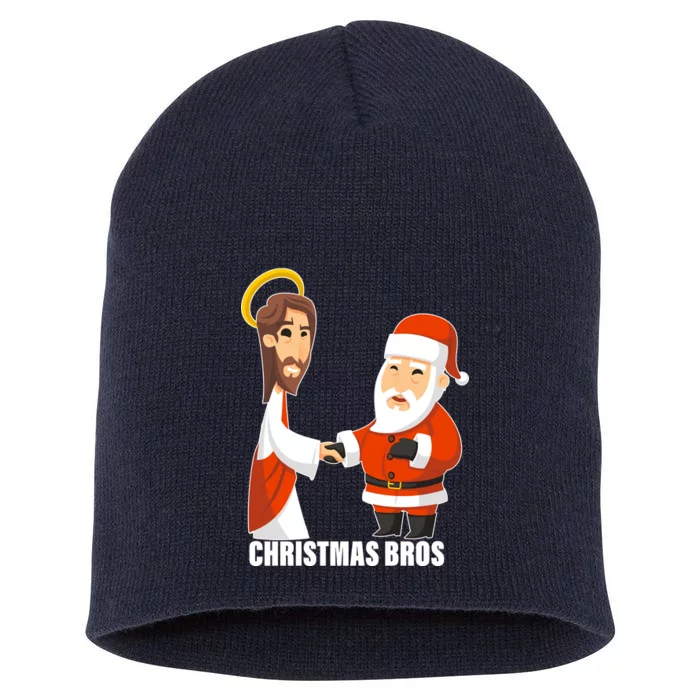 Christmas Bros Jesus And Santa Short Acrylic Beanie