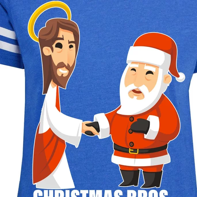 Christmas Bros Jesus And Santa Enza Ladies Jersey Football T-Shirt