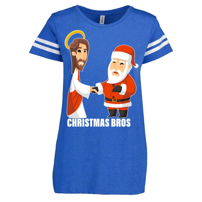 Christmas Bros Jesus And Santa Enza Ladies Jersey Football T-Shirt