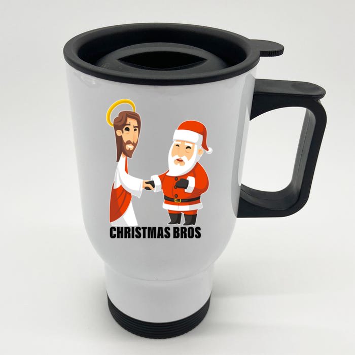 Christmas Bros Jesus And Santa Front & Back Stainless Steel Travel Mug