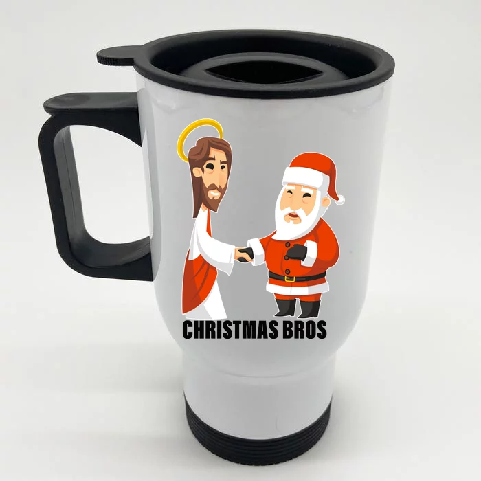 Christmas Bros Jesus And Santa Front & Back Stainless Steel Travel Mug