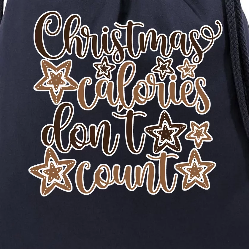 Christmas Calories Don't Count Drawstring Bag