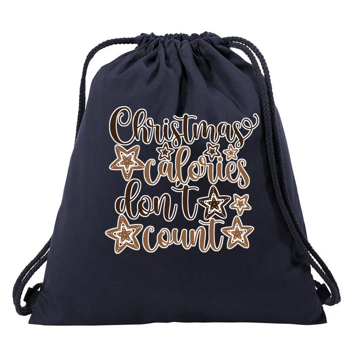 Christmas Calories Don't Count Drawstring Bag