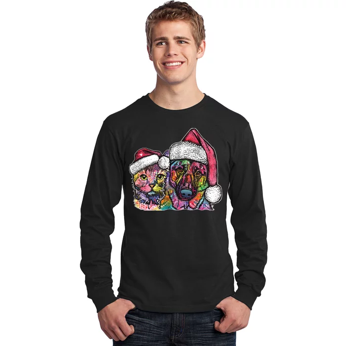 Christmas Cat & Dog W/Hat Dean Russo Long Sleeve Shirt