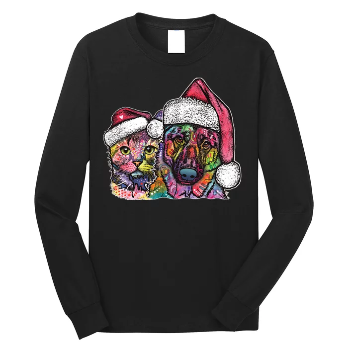 Christmas Cat & Dog W/Hat Dean Russo Long Sleeve Shirt