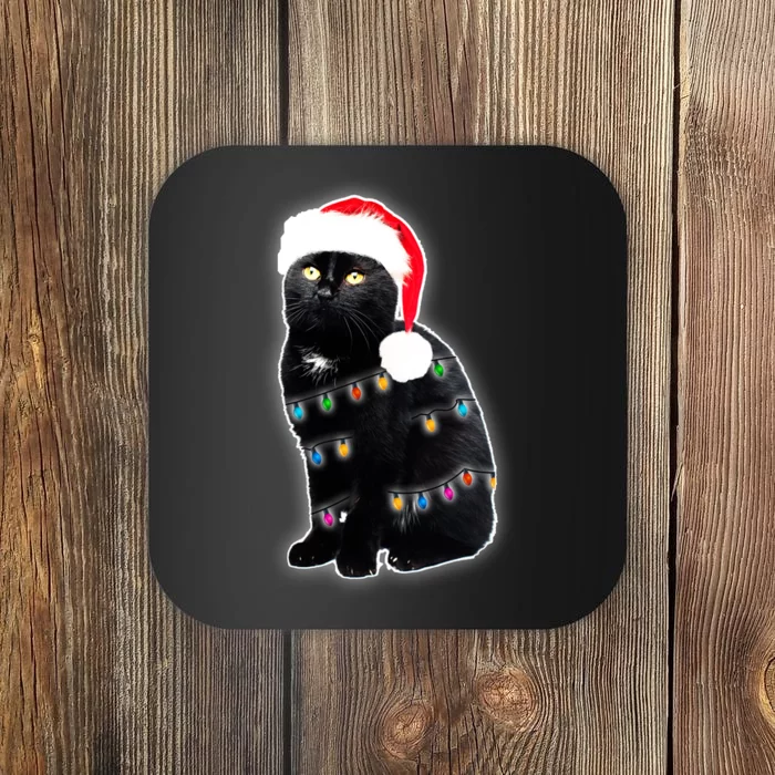 Christmas Cat Lights Coaster