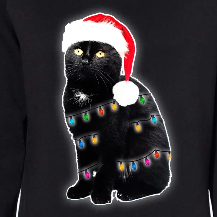 Christmas Cat Lights Womens California Wash Sweatshirt