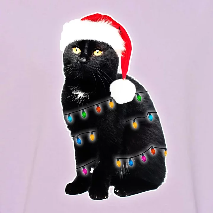 Christmas Cat Lights Garment-Dyed Sweatshirt