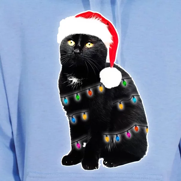 Christmas Cat Lights Unisex Surf Hoodie