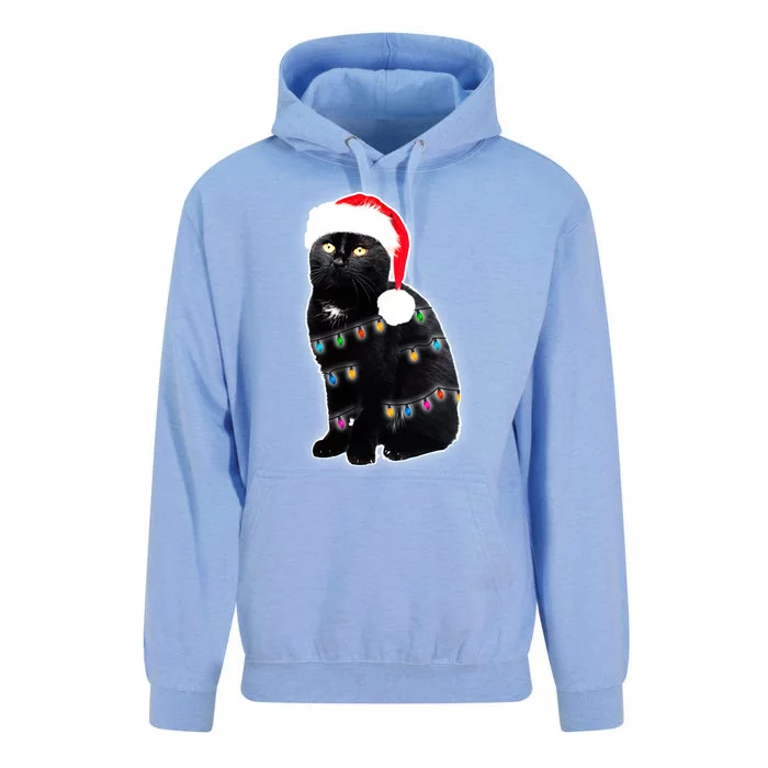 Christmas Cat Lights Unisex Surf Hoodie