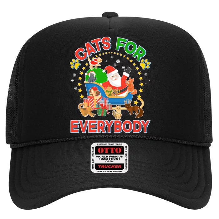 Christmas Cats For Everybody High Crown Mesh Trucker Hat