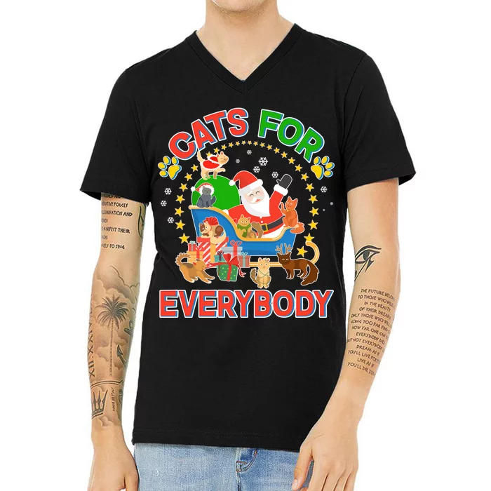 Christmas Cats For Everybody V-Neck T-Shirt