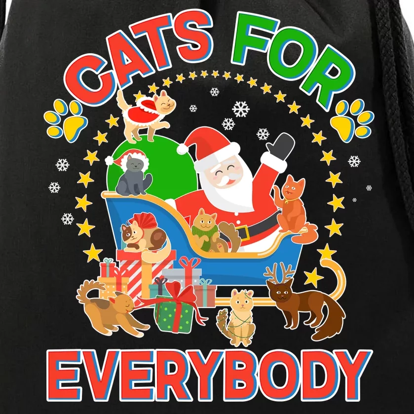 Christmas Cats For Everybody Drawstring Bag