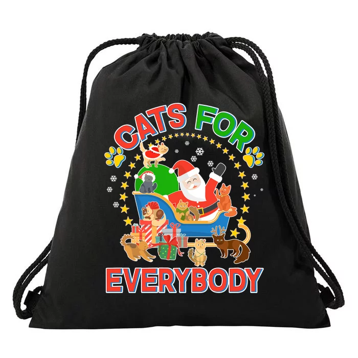 Christmas Cats For Everybody Drawstring Bag