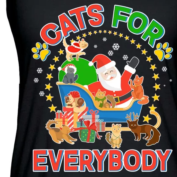 Christmas Cats For Everybody Ladies Essential Flowy Tank