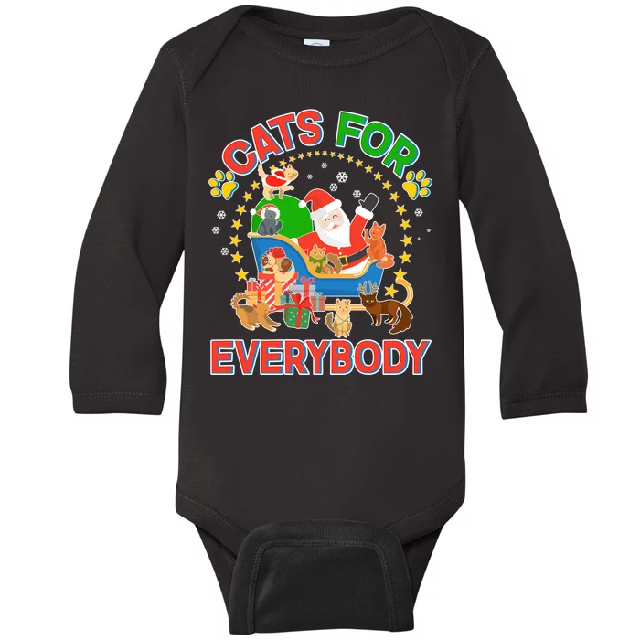 Christmas Cats For Everybody Baby Long Sleeve Bodysuit