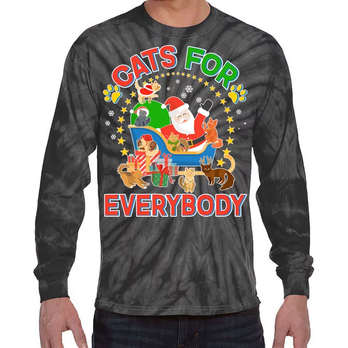 Christmas Cats For Everybody Tie-Dye Long Sleeve Shirt