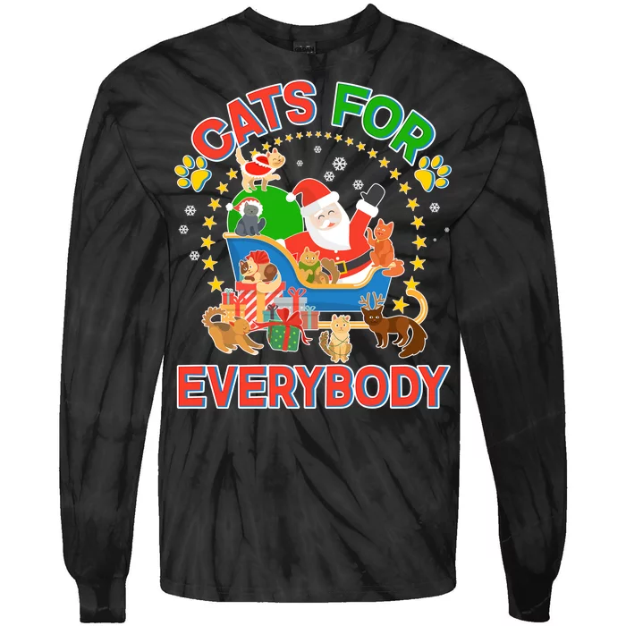 Christmas Cats For Everybody Tie-Dye Long Sleeve Shirt