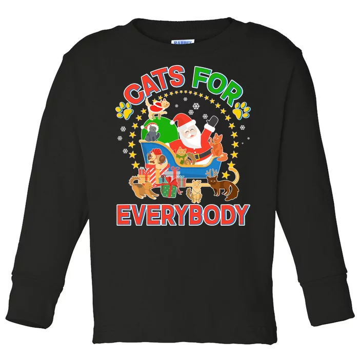 Christmas Cats For Everybody Toddler Long Sleeve Shirt