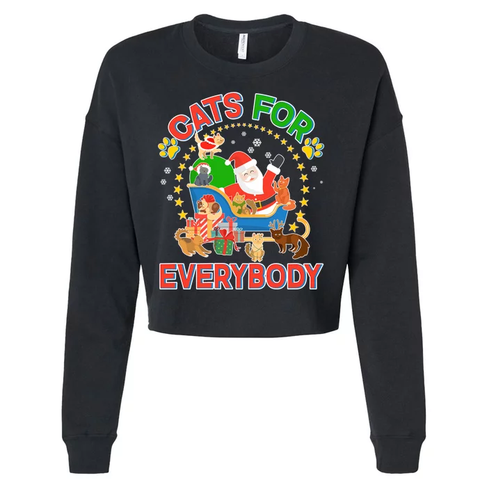 Christmas Cats For Everybody Cropped Pullover Crew